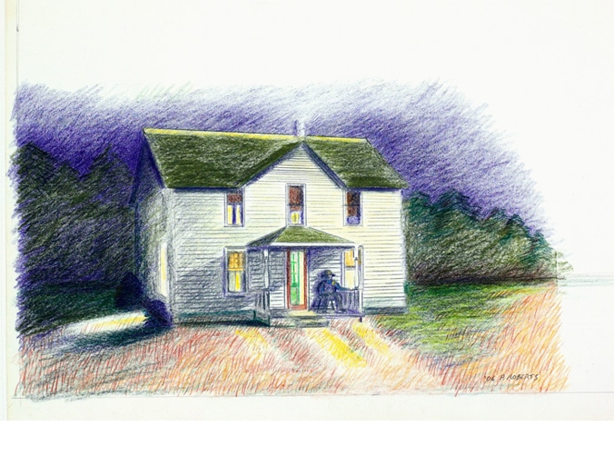 Russell Road Long Ago - Color pencil. - 9” x 13”